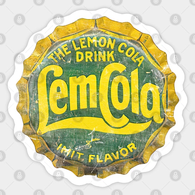 Lem Cola   - - Vintage Faded Style Aesthetic Design Sticker by CultOfRomance